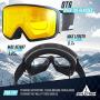 Athletrek Ski & Snowboard Goggles | 3 Unique Magnetic Fast Changing Lenses for All Weather Conditions | UV400 Protection OTG Wide Vision Spherical Anti-Fog Dual Lens | Anti-Slip Strap | Adult & Youth