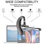 Bluetooth Headset, HonShoop Wireless Bluetooth Earpiece V5.0 Hands-Free Earphones with Stereo Mic, Compatible iPhone Android Cell Phones Driving/Business/Office (Red) (Red)