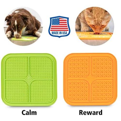 Hyper Pet Licking Mat for Dogs & Cats - IQ Treat Mat | Made in USA | Calming Mat for Anxiety Relief & Boredom Buster. Fun Alternative to Slow Feeder Dog Bowls & Snuffle Mat | Just Add Healthy Treats