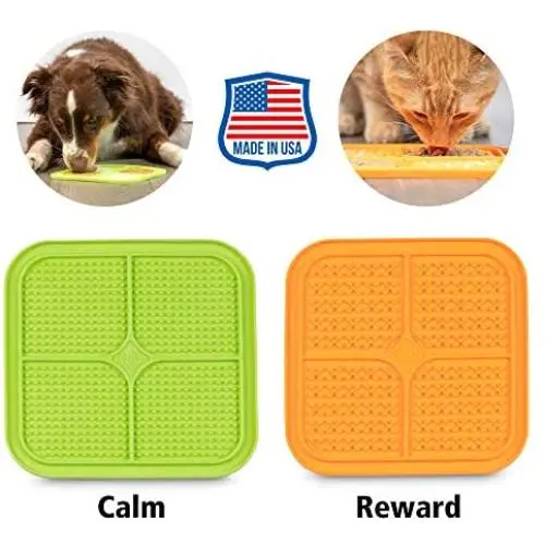 Hyper Pet Licking Mat for Dogs & Cats - IQ Treat Mat | Made in USA | Calming Mat for Anxiety Relief & Boredom Buster. Fun Alternative to Slow Feeder Dog Bowls & Snuffle Mat | Just Add Healthy Treats Hyper Pet Licking Mat for Dogs & Cats - IQ Treat Mat | Made in USA | Calming Mat for Anxiety Relief & Boredom Buster. Fun Alternative to Slow Feeder Dog Bowls & Snuffle Mat | Just Add Healthy Treats