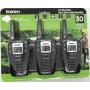 Uniden SX307-3C FRS 3-Pack, Up to 30-Mile Range, Walkie Talkies, 22-Channel FRS 2-Way Radios - Black