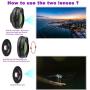 Phone Camera Lens for iPhone and Android, Wide Angle & Macro Lens (Screwed Together) Cell Phone Lens for iPhone X XR XS Max 8 7 6S Plus Samsung S9 S8 and Android Phone (Black)