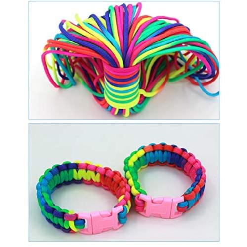 BOROLA 7 Strand Paracord Rope,Colorful Rainbow Cord,101 Feet