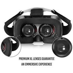 VR Headset Compatible with iPhone and Android Phones | Bonus: Remote Control for Android Smartphones | 3D Virtual Reality Goggles with Controller | Adjustable VR Glasses - Gift for Kids and Adults