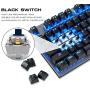 MOTOSPEED 2.4GHz Wireless/USB Wired Mechanical Keyboard 104Keys Led Backlit Black Switches Gaming Keyboard for Gaming and Typing,Compatible for Mac/PC/Laptop