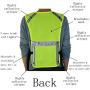 LED Reflective Vest for Running Walking Cycling USB Rechargeable Light Up Flashing Safety Warning Vest, Adjustable Waist & 2 Large Pocket Reflective Gear for Runners Cyclist Dog Walker Motorcyclist