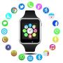 Padgene Bluetooth Smartwatch,Touchscreen Wrist Smart Phone Watch Sports Fitness Tracker with SIM SD Card Slot Camera Pedometer Compatible with iPhone iOS Android for Kids Men Women (Black Silver)