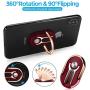 Phone Ring Holder Finger Kickstand, Multipurpose Phone Bracket, Universal Air Vent Car Phone Mount 3 in 1 Mobile Phone Stand 360 Degree Rotation(Red)