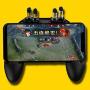 grfamily New Upgrade AK66 MEMO Mobile Game Controller for PUBG Six Finger All-in-One Mobile Phone Triggers Controller Free Fire Button Joystick Gamepad for iOS & Android Phone (Gray)