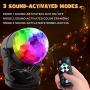 Sound Activated Party Lights with Remote Control, Battery Powered/USB Portable RBG Disco Ball Light, Dj Lighting, Strobe Lamp 7 Modes Stage Party Supplies for Home Room Dance Parties Birthday Karaoke