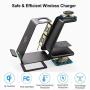 Wireless Charger 3 in 1 Charging Station for Apple Watch Series 5/4/3/2/1 and Airpods 1/2/Pro Fast Wireless Charger Stand Qi Charging Dock for iPhone 11/Xs/X Max/XR/X/8/8Plus/Samsung S9/Note 9