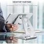 Phone Stand Holder,Full Foldable Phone Holder for Desk,Cell Phone Stand Adjustable Desktop Phone Holder Cradle Compatible with iPhone 11 Pro Max,iPad Mini,Tablets (7-10"), All Phones (Silver)