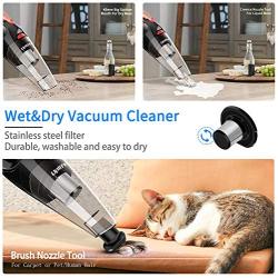 Uplift Handheld Vacuum Cordless 120W 6.5kpa Suction Vacuum Cleaner with Stainless Steel HEPA Filter,Rechargeable 2000mAh Lithium Battery,Wet Dry Vac Pet Hair,Dust for Car and Home,Black