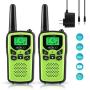 Professional Rechargeable Walkie Talkies,MOICO Long Range Two Way Radios for Adults up to 5 Miles in Open Area,Handheld Talkies Talky with 22 Channels FRS/GMRS VOX Scan LED Flashlight Green