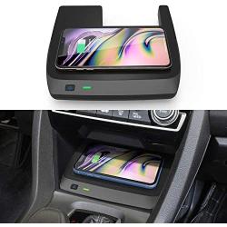 CarQiWireless Wireless Charger for Civic with Fast Charging Charger, 3 Coils Phone Wireless Charging Pad Mat fit for 10th Gen Honda Civic 2020 2019 2018 2017 2016 Accessories - with Fast Charging