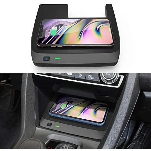 CarQiWireless Wireless Charger for Civic with Fast Charging Charger, 3 Coils Phone Wireless Charging Pad Mat fit for 10th Gen Honda Civic 2020 2019 2018 2017 2016 Accessories - with Fast Charging CarQiWireless Wireless Charger for Civic with Fast Charging Charger, 3 Coils Phone Wireless Charging Pad Mat fit for 10th Gen Honda Civic 2020 2019 2018 2017 2016 Accessories - with Fast Charging