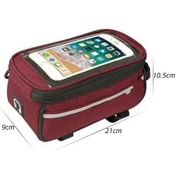 QIANMA Bicycle Bags 6 Inch Phone Holder Bike Bicycle Front Tube Bag Cycling Accessories Frame Waterproof Front Bags Cell Mobile Phone Case