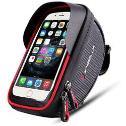 Wallfire Bike Phone Mount Bag, Bicycle Frame Bike Handlebar Bags with Waterproof Touch Screen Phone Case
