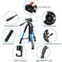 UBeesize 60-inch Camera Tripod, 5kg/11lb Load TR60 Load Portable Lightweight Aluminum Travel Tripod with Carry Bag & Bluetooth Remote, for DSLR Cameras Compatible with iPhone & Android Phone (Blue)