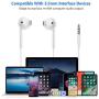for iPhone Earbuds with 3.5mm Headphone Plug Mic Call+Volume Control for iPhone Earphones Compatible with iPhone 6s/6plus/6/5s,Android,PC in-Ear Headphone Headset -2PACK