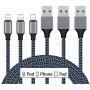 iPhone Charger, Sundix 3Pack 10ft Lightning Cable iPhone Charger Cable Nylon Braided Charging Cord Compatible iPhone XR XS XSMax X 8 8 Plus 7 7 Plus 6 6s Plus SE 5 5s 5c iPad iPod? (Blue)