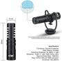 Ultracompact Cell Phone Video Microphone, Camera Video Mic for iPhone, Android Phone, GoPro Hero, DJI Osmo, DSLR, Video Camera on Vlogging/Wedding/Interview/Podcasting/Facebook Live/Run-n-Gun Shoot