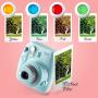 Fujifilm Instax Mini 9 Instant Camera Bundle-Deluxe Kit with NeeGo Case & Accessories + 4 Fun Film Packs–Rainbow, Stained Glass, Monochrome & White 50 Exposures for Instant Creative Photos-Ice Blue
