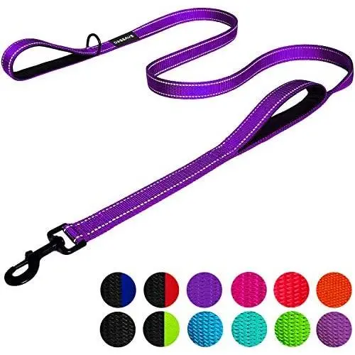 DOGSAYS Dog Leash 6ft Long - Traffic Padded Two Handle - Heavy Duty - Double Handles Lead for Training Control - 2 Handle Leashes for Large Dogs or Medium Dogs - Reflective Pet Leash Dual Handle DOGSAYS Dog Leash 6ft Long - Traffic Padded Two Handle - Heavy Duty - Double Handles Lead for Training Control - 2 Handle Leashes for Large Dogs or Medium Dogs - Reflective Pet Leash Dual Handle