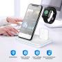 Wireless Charging Station, 3 in 1 Qi Charger for Apple Watch 1 2 3 4 5/Airpods, Wireless Charger for iPhone 11/11 Pro/11 Pro Max/XS Max/XS XR Plus Samsung S10 S9 S8 S7 and Qi-Certified Phones