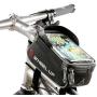Bike Frame Bag, Bike Phone Mount, MOOZO Waterproof Bicycle Front Top Tube Pouch Pannier Cycling Crossbar Storage Bags Phone Holder Stand for iPhone XS MAX XR X 8 7 6 6S Plus LG Smartphones Below 6.0