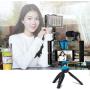 Smartphone Video Rig Kit PULUZ Smartphone Video Grip with Microphone + Video Light + Cold Shoe Tripod Head + Mini Tripod for iPhone Samsung and Most Phones Within 7-inch Screen (Blue)