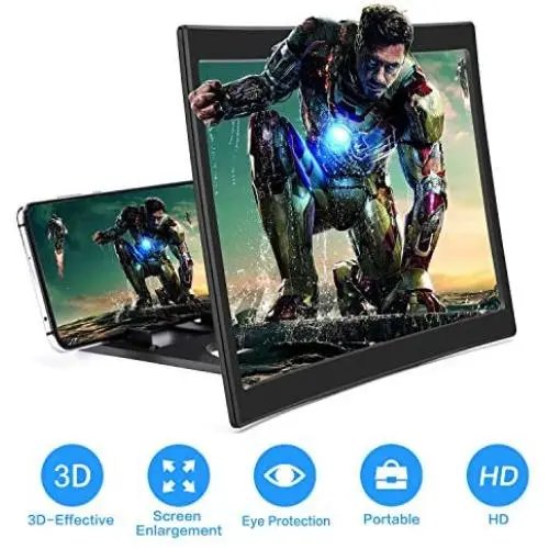 Phone Screen Amplifier, 12" 3D HD Curved Screen Amplifier Cell Phone Stands.Phone Projector Amplifier for Movies,Videos,and Gaming–Supports All Smart Phone Phone Screen Amplifier, 12" 3D HD Curved Screen Amplifier Cell Phone Stands.Phone Projector Amplifier for Movies,Videos,and Gaming–Supports All Smart Phone