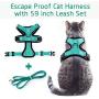 rabbitgoo Cat Harness and Leash for Walking, Escape Proof Soft Adjustable Vest Harnesses for Medium Large Cats, Easy Control Breathable Pet Safety Jacket with Reflective Strips & 1 Metal Leash Ring