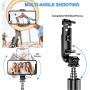 Selfie Stick with 6" Ring Light,Tripod and Phone Holder,3 in 1 Portable LED Fill Light Selfie Stick Tripod Bluetooth Remote Control,Dimmable 3 Colors for YouTube TikTok Videos Live Stream Make-up