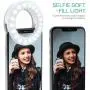 (2020 Upgraded New Version) Selfie Ring Light, 3 Lighting Modes Rechargeable Clip on Fill Light, Adjustable Brightness Phone Camera Circle Light for iPhone X Xr XsMax 11 Pro Android iPad(White)