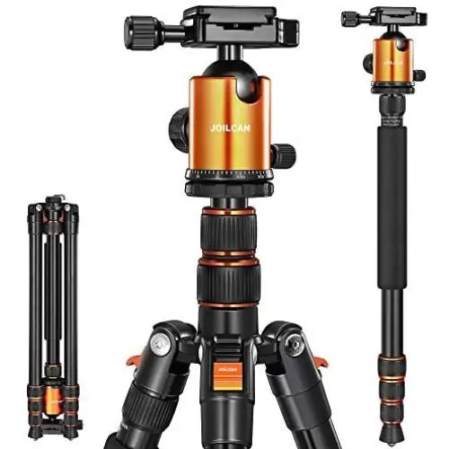 Joilcan 80-inch Tripod for Camera, Aluminum Tripod for DSLR,Monopod, Lightweight Tripod with 360 Degree Ball Head Stable for Travel and Work 18.5"-80",19lb Load (Orange) Joilcan 80-inch Tripod for Camera, Aluminum Tripod for DSLR,Monopod, Lightweight Tripod with 360 Degree Ball Head Stable for Travel and Work 18.5"-80",19lb Load (Orange)