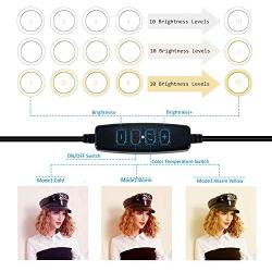 Desk Ring Light with Stand and Phone Holder,10 Inch Halo Light Ring for Video Recording, Webcam, TIK Tok, Live Streaming, Vlog, Photography, Camera, Makeup