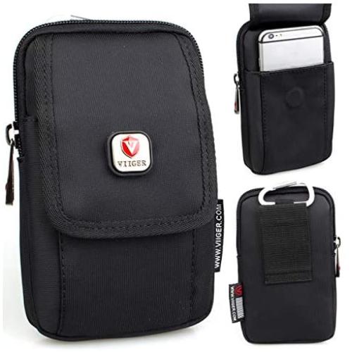 VIIGER Multipurpose Canvas Vertical Smartphone Pouch Cell Phone Holster with Belt Loop Pouch Bag Belt Pouch for Men iPhone 11 Pro Max Holster Case Phone Belt Holder for iPhone Xs Max/Xr/6s/7/8 Plus