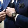 GOLDEN HOUR Mens Watches Fashion Sport Quartz Analog Black Mesh Stainless Steel Waterproof Chronograph Wrist Watch, Auto Date in Blue/Red/Gold Hands