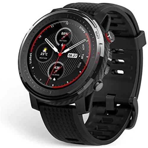 Amazfit Stratos 3 Sports Smartwatch Powered by FirstBeat, 1.34” Full Round Display, 80-Sports Modes, Standalone Music Playback, GPS, Bluetooth, Water Resistant