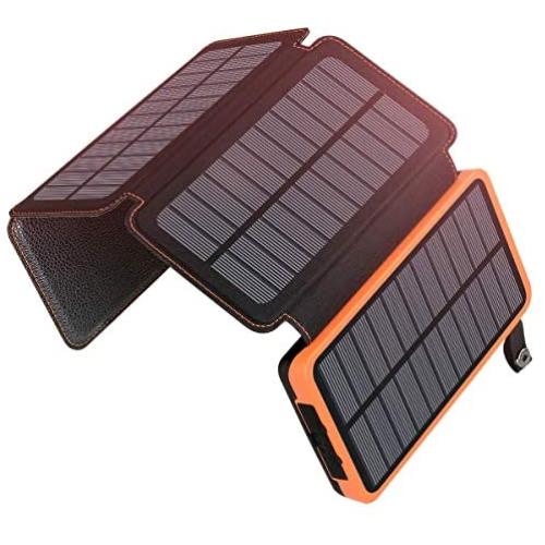 25000mAh Solar Charger ADDTOP Portable Solar Power Bank with Dual 2.1A Outputs Waterproof External Battery Pack Compatible Most Smart Phones, Tablets and More