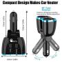 USB C Car Charger, Cigarette Lighter Splitter Adapter 2 Socket Type C Multi Power Outlet 12V/24V 80W DC with LED Voltmeter Switch 5.8A Dual USB Port for Mobile Cell Phone GPS Dash Cam