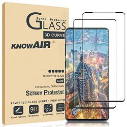 KNOWAIR Galaxy S20 Screen Protector,Full Coverage Tempered Glass[2 Pack] [9H Hardness][High Definition][Designed for Ultrasonic Fingerprint] Tempered Glass Screen Protector Suitable for Galaxy S20