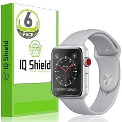 IQ Shield Screen Protector Compatible with Apple Watch 38mm (Apple Watch Series 3, 2, 1)(6-Pack)(Ultimate) Anti-Bubble Clear Film