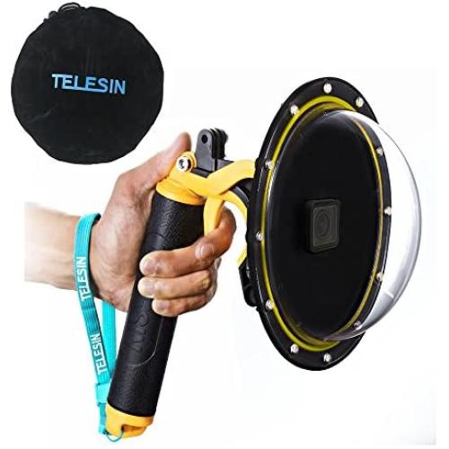 TELESIN 6Dome Port Camera Lens Transparent Cover for GoPro Hero 7 Black, Hero 6 Hero 5 Black Hero 2018, with Waterproof Housing Case Pistol Trigger Floating Hand Grip, Underwater Diving Accessories