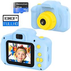 VATENIC Kids Toys for 3-10 Year Old Boys Girls, Kids Camera 1080P 2inch HD Children Digital Cameras for Girls Best Birthday Toys,Toddler Camera Gift for 3-9 Year Old Boy (with 32G SD Card) (Blue)