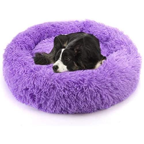 NOYAL Donut Dog Cat Bed, Soft Plush Pet Cushion, Anti-Slip Machine Washable Self-Warming Pet Bed - Improved Sleep for Cats Small Medium Dogs (Multiple Sizes)