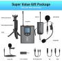 UHF Wireless Microphone System Headset Mic/Stand Mic/Lavalier Lapel Mic with Rechargeable Bodypack Transmitter & Receiver 1/4" Output for iPhone, PA Speaker, DSLR Camera, Recording, Teaching