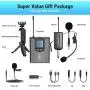 UHF Wireless Microphone System Headset Mic/Stand Mic/Lavalier Lapel Mic with Rechargeable Bodypack Transmitter & Receiver 1/4" Output for iPhone, PA Speaker, DSLR Camera, Recording, Teaching