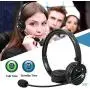 Bluetooth Headphones with Microphone LUXMO Wireless Bluetooth Headset [Noise Cancelling & Listen to Music] with Mic Car Phone Headset for iPhone Android Cellphone Office Call Center Skype Truck Driver
